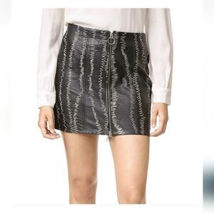 Free People Rock The Croc Lambs Leather Mini Skirt Size 12